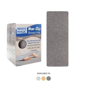 White Magic Non-slip Shower Mat Large - Platinum - 100 X 40cm