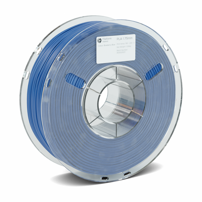 Filaform Naked PLA 3D Printer Filament 1.75mm 1kg Blueberry Blue