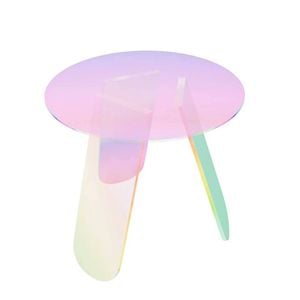 P&p Multicoloured Acrylic End Table Modern Stylish Clear Side Table Home Decor