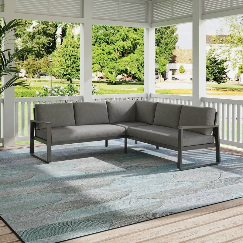 Cordoba Aluminium Charcoal Corner Lounge