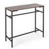 Costway 100 cm Long Bar Table Counter Height Top Table Narrow Cocktail Desk-Brown