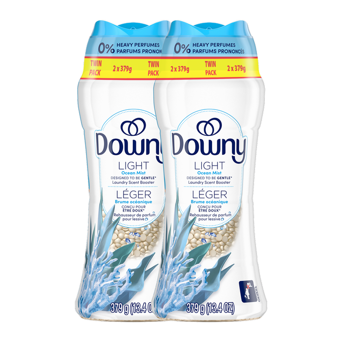 Downy 379g Ocean Mist Light scented Fabric Softener - 2 Pack