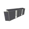 Build-a-Shed 0.8 x 5.2 x 2m Hinged Door Tunnel Shed with Dual Single Sliding Side Doors - Grey