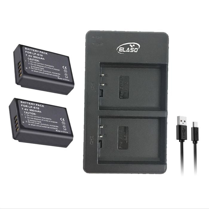 2x Battery and External USB Battery Charger for Canon LP-E10 EOS 1100D 1500D 1300D 1200D Camera
