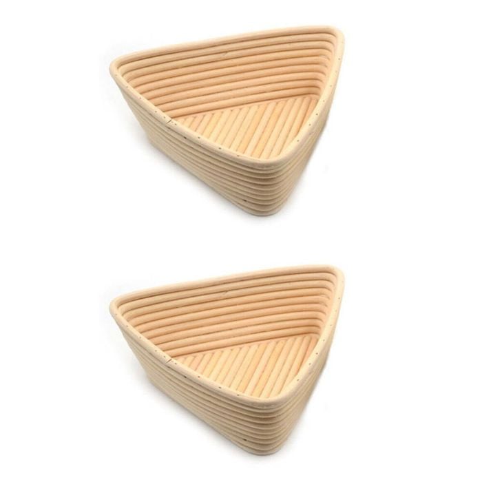 2PK Brunswick Bakers Triangle Rattan 23cm Bread Banneton Basket Sourdough Basket