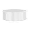 Kaei 90cm White Round Fluted Coffee Table