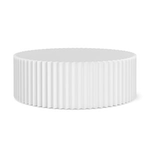 Kaei 90cm White Round Fluted Coffee Table