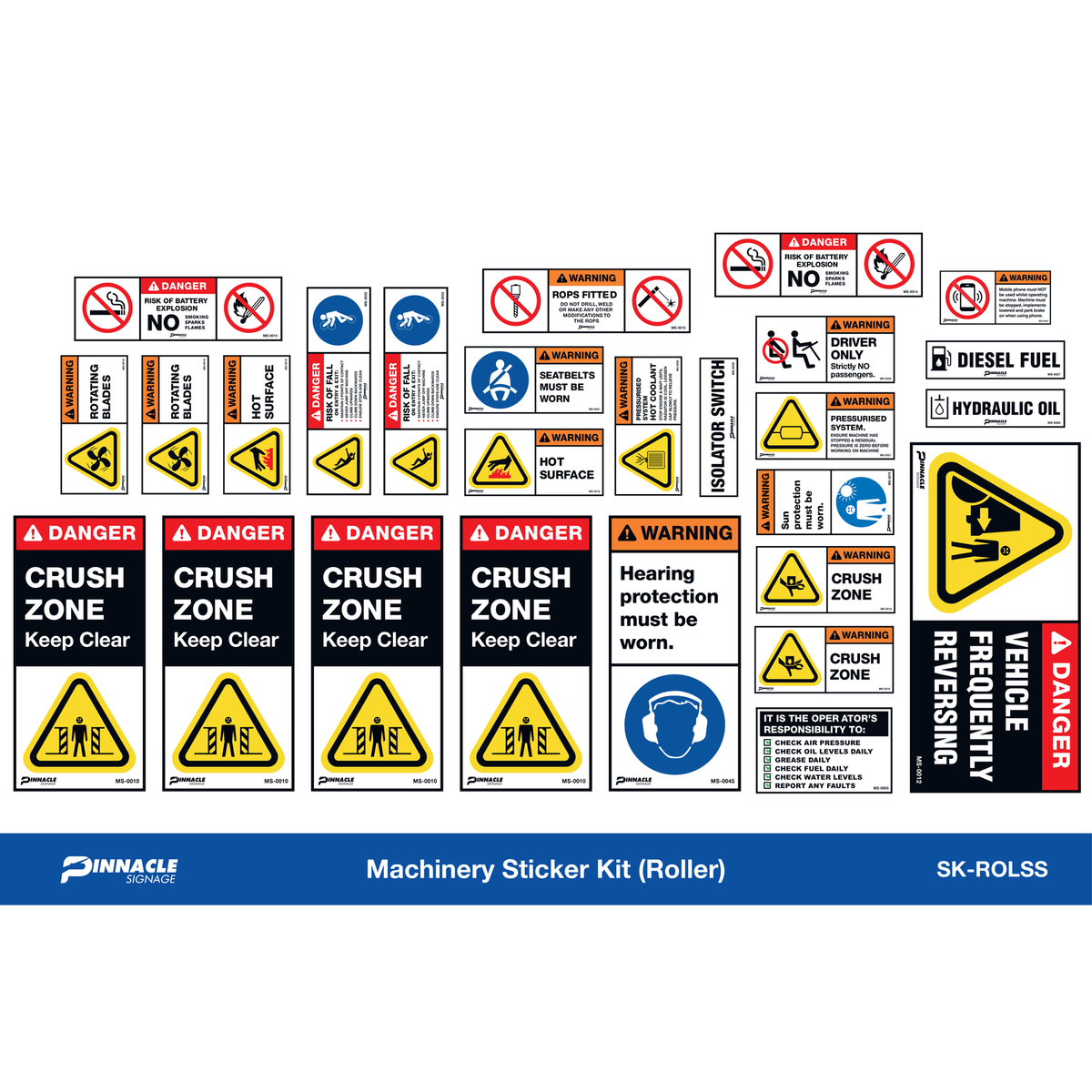 Pinnacle Roller Machinery Sticker Kit - Bunnings Australia