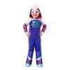 Kids Ghost Spider Halloween Costume Marvel Rising – Deluxe Jumpsuit with Hood and Mask White Purple Colour, TODDLER