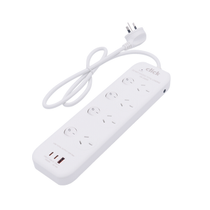 Click 4 Outlet Switched Power Board with PD20W USB Charger
