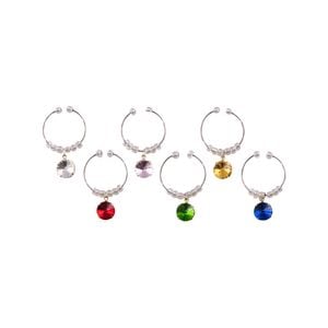 Avanti Wine Charms Gem Stones Set of 6