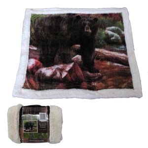 Wildlife Bear Sherpa Throw 127x152 cm
