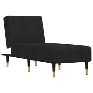 vidaXL Chaise Longue Recliner Lounge Chaise Couch Adjustable Black Velvet