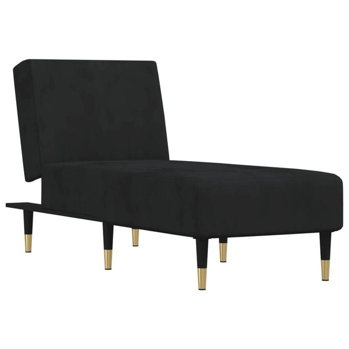 vidaXL Chaise Longue Recliner Lounge Chaise Couch Adjustable Black Velvet