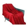 SOGA 130x180cm Red Christmas Chunky Yarn Woven Throw Blanket