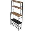 CARLA HOME Large Wine Rack for 20 Bottles with Wood Countertop and Sturdy Metal Frame