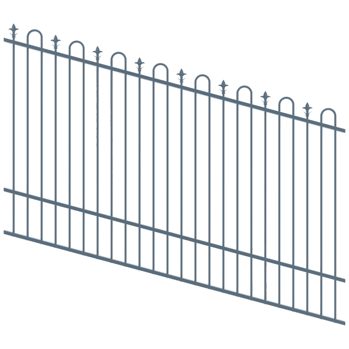 ProtectorAl 1201-2400W x 1500H Deep Ocean Loop & Spear Top Pool Fence Panel Raked Up to 15º