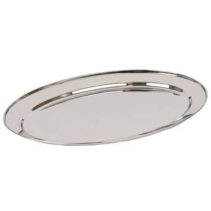 Argon Tableware Oval Serving Platter - 60 x 41cm - Stainless Steel Dinner Tray Oval Plate Small Appetizer Serving Dishes