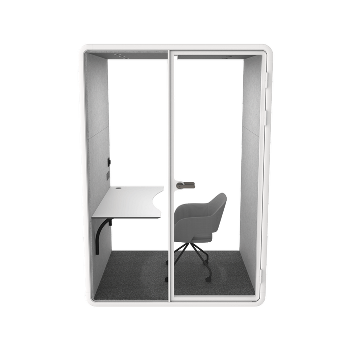 Focuspod Solo Plus Acoustic Office Pod — 1 Person Soundproof Booth (spacious) (white)