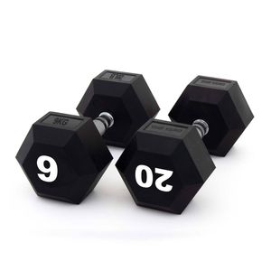 Smai The Yard - Rubber Hex Dumbbell 9kg (pair) -