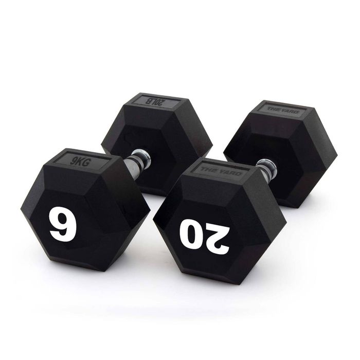 Smai The Yard - Rubber Hex Dumbbell 9kg (pair) -