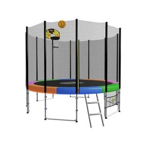 Kahuna Blizzard 16ft Trampoline With Basketball Rainbow