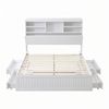Artiss King Single Bed Frame with Storage, 4 Drawers, USB and Night Light White