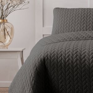 Ardor Boudoir Maya Queen Bed Quilted Quilt Cover Set Charcoal