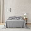 Natural Home Flax Linen Sheet Set White Pinstripe - Single Bed