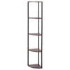 VEVOR 5 Tier Corner Shelf Brown with LED Light Metal Frame for Bedroom