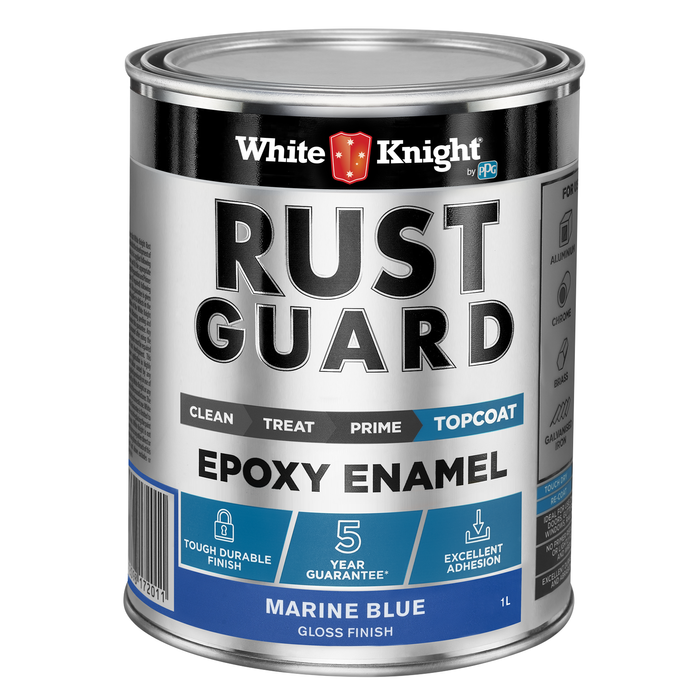 White Knight 1L Marine Blue Rust Guard Epoxy Enamel Paint