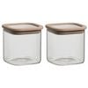 2PK Ecology Store Square 700ml/11cm Glass Canister w/ Lid - Clear