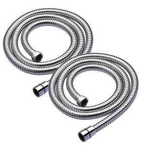FIX-A-SHOWER 1.5m Chrome Plated Stainless Steel Shower Hose - Twin Pack
