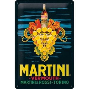 Nostalgic Art Martini Vermouth Grapes 20x30cm Medium Metal Tin Sign