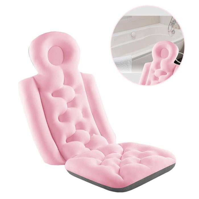 Catzon Full Body Bathtub Cushion Folding Breathable for Women Men-Pink
