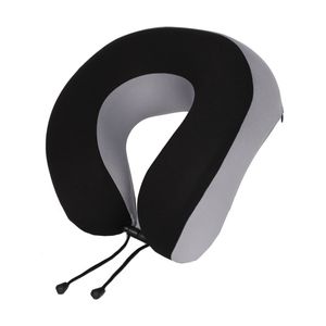 Tosca Memory Foam Neck Cush Travel Support Pillow U-Shaped Black/Grey