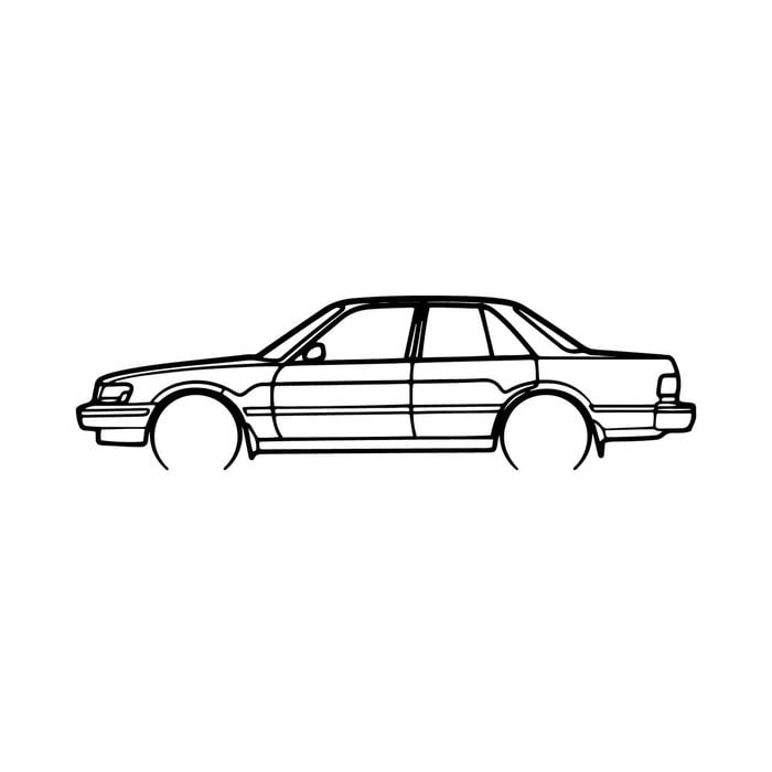 Ignite Laser Toyota Cressida MX83 Silhouette Metal Wall Art Rustic Metal 23.6inch/60cm