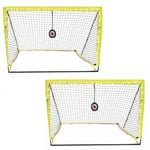 ADVWIN Portable Soccer Goal 1.8M Wide, Light Up Soccer Net for Backyard Kids, Junior, Adults, with Carry Bag, 2 Pack