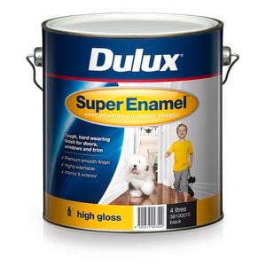 Dulux 4L Super Enamel Paint High Gloss Black - 4L