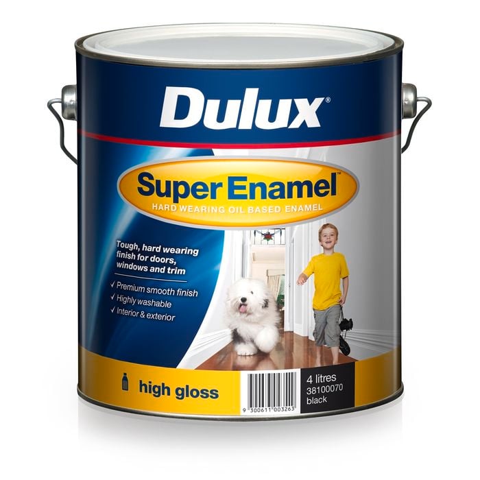 Dulux 4L Super Enamel Paint High Gloss Black - 4L