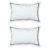 2PK Grosvenor House 500TC Hotel Embroidered Tailored Pillowcase White With Black