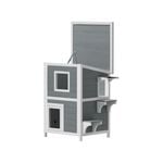 i.Pet Cat House Outdoor Shelter 56cm x 52cm x 82cm Rabbit Hutch Wooden Condo Small Dog Pet Enclosure