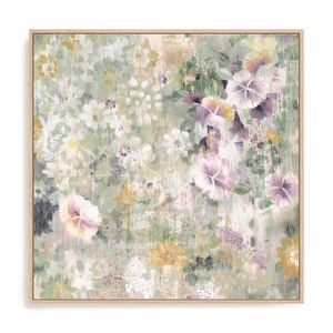 Artey | Flower Shower Light - Framed Canvas - Natural Frame - 140 x 140cm
