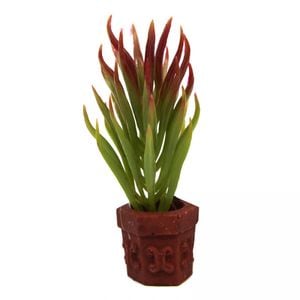 Aqua One Betta Green/Red Plant On Pot Ornament 10cm (24334)