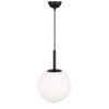 Telbix Bally Modern Pendant Hanging Lamp Light Glass Metal Black Opal Matt