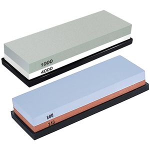 PriceDumb 240/800+1000/4000 Dual Whetstone Set Knife Sharpening Water Stone Wet Sharpener with Non-Slip Stand Holder