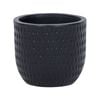 18 x 16cm Black Medium Dotty Ceramic Egg Pot
