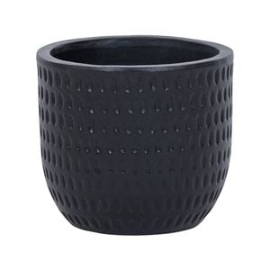 18 x 16cm Black Medium Dotty Ceramic Egg Pot