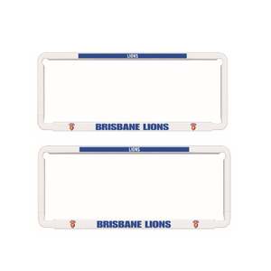 2x OFFICIAL AFL BRISBANE LIONS Car Number Plate Frame Cover Surround