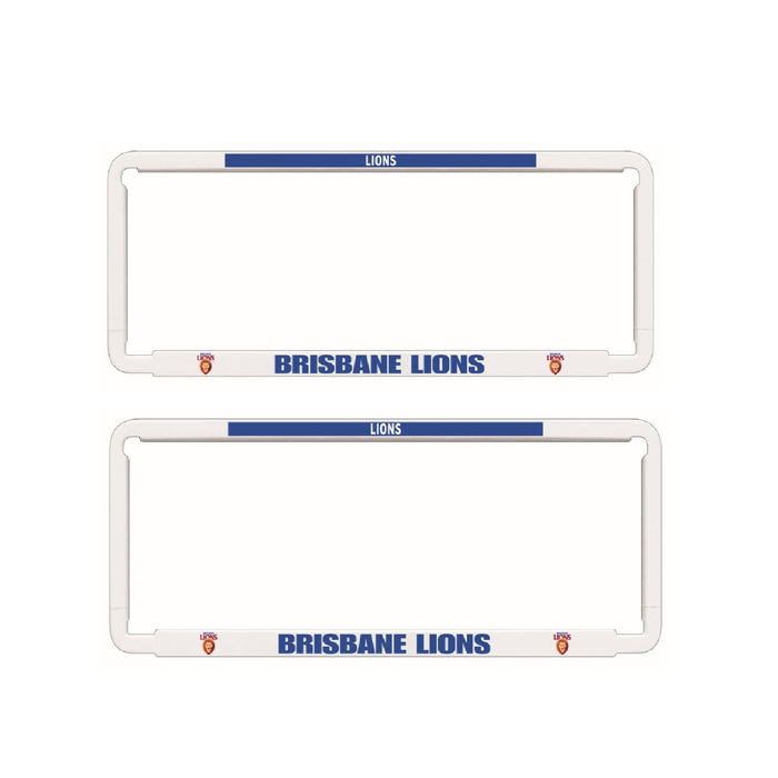 2x OFFICIAL AFL BRISBANE LIONS Car Number Plate Frame Cover Surround